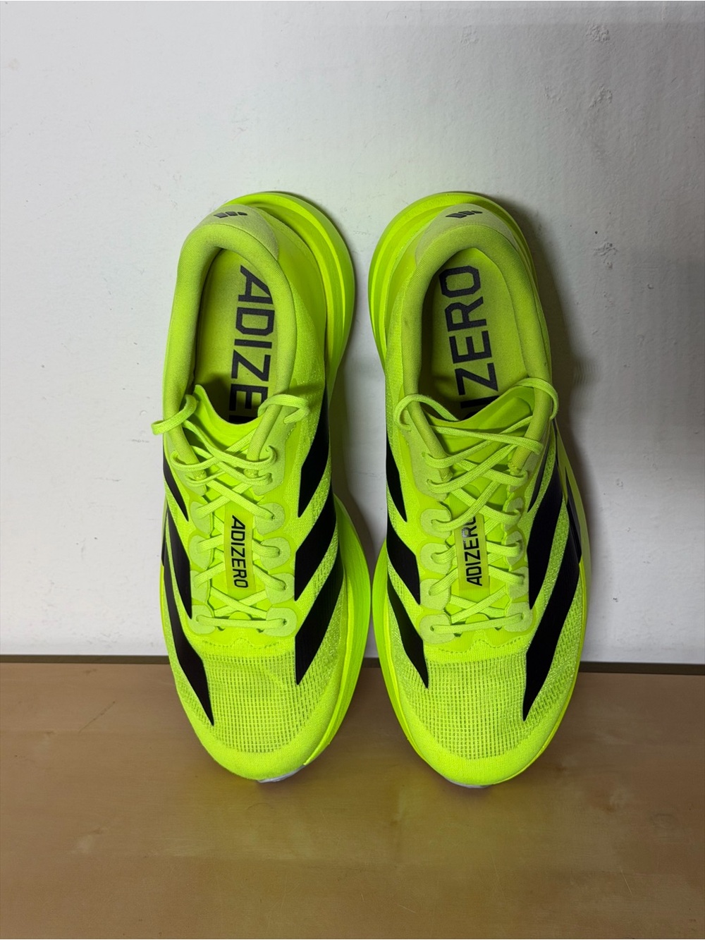 adidas Adizero Evo SL Lucid Lemon Neon Yellow Black Sneakers JR3416 Men's Sz 11 - Picture 6 of 8